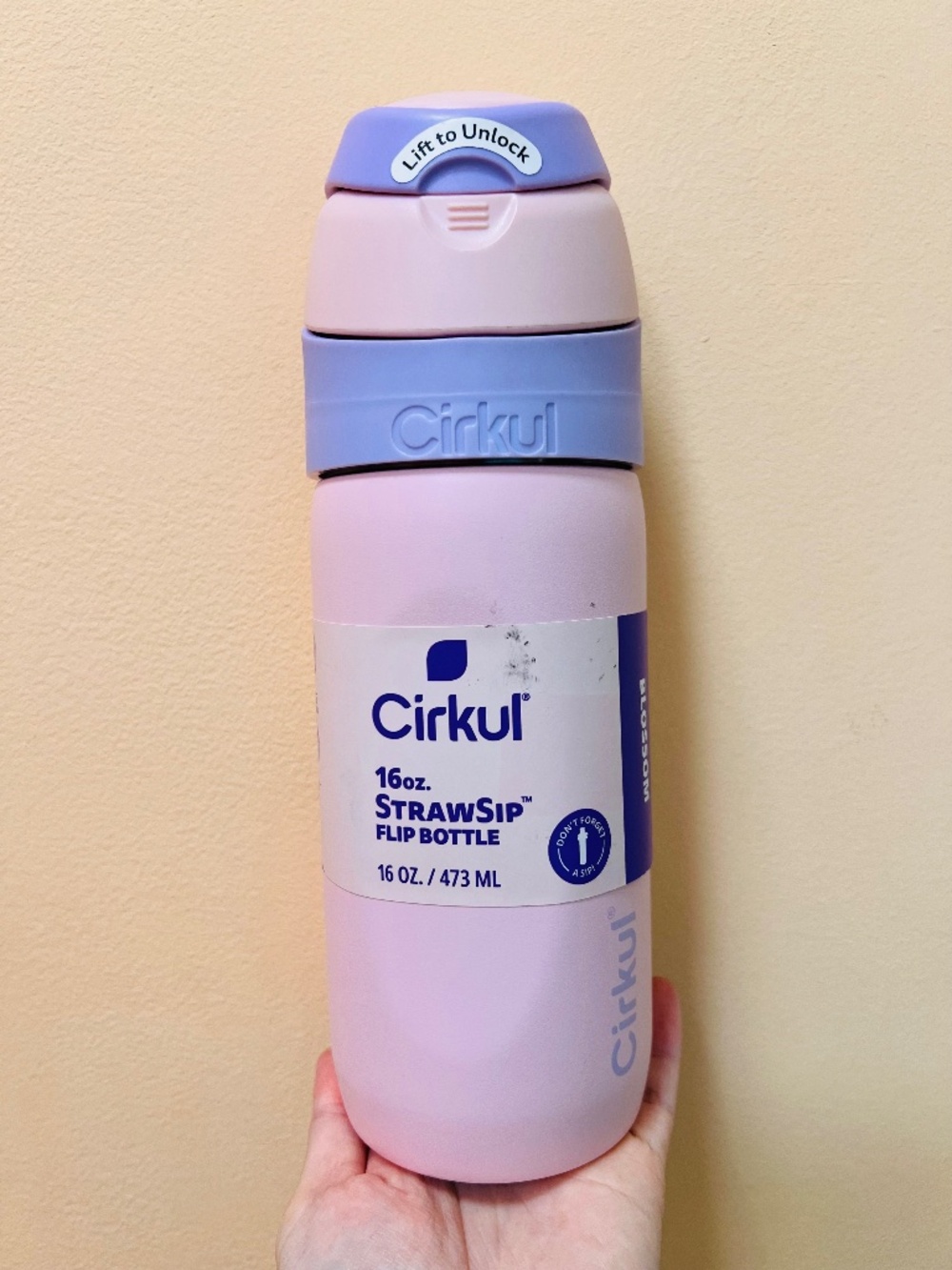 Cirkul 16oz StrawSip Flip Bottle, Blossom (Pink)